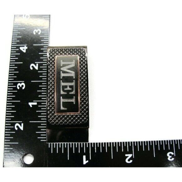 "MEL" Initial Engraved Money Clip Black Stainless Steel Credit Card Cash ID - Picture 4 of 7
